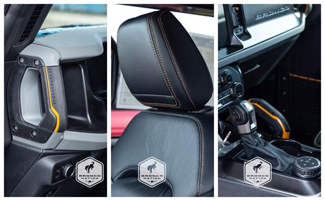 Bronco Badlands leather interior w/ orange contrast stitching and trim ...