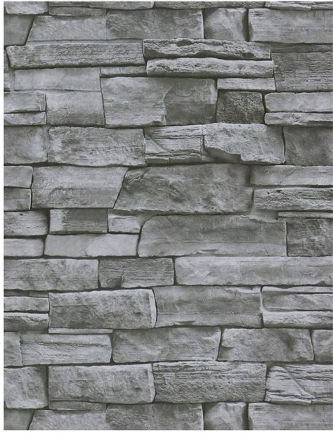 Grey Stone Wallpaper Peel and Stick Wallpaper Stone Self Adhesive ...