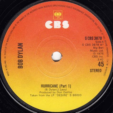 Album Hurricane de Bob Dylan sur CDandLP