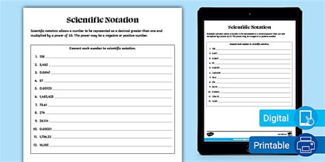 Sixth Grade Scientific Notation Math Activity - Twinkl