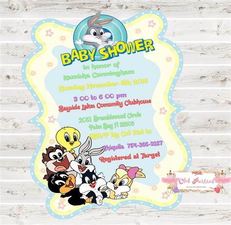 Looney Tunes Baby Shower invitation | Etsy | Baby shower party themes ...