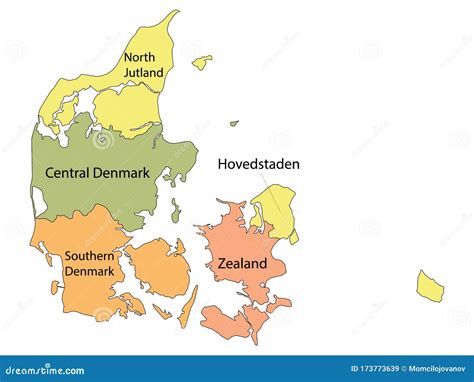 Regions of Denmark stock vector. Illustration of valley - 173773639