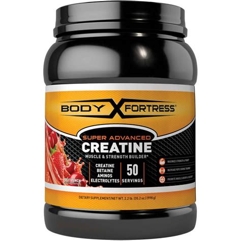 Body Fortress Super Advanced Creatine Powder, Fruit Punch, 50 Servings ...