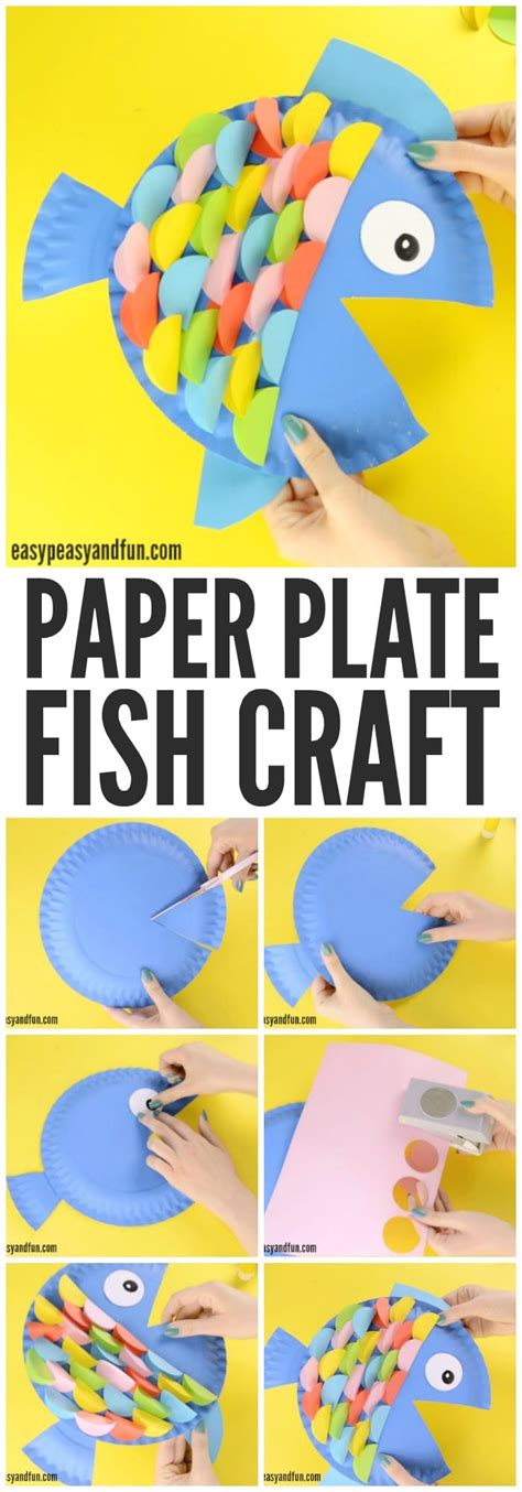 Paper Plate Fish Craft - Rainbow Paper Circles - Easy Peasy and Fun