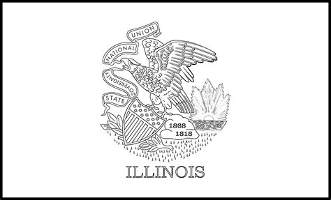 Illinois Flag Coloring Page – State Flag Drawing – Flags Web