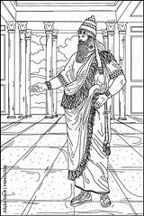 Coloring Book For Adults History Ancient World Sumerian King In  sketch template