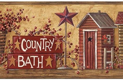 Country Bath Wallpaper Border Hk4650bd - Etsy | Country baths, Wallpaper border, Apartment ...