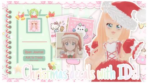 🎄 15 kawaii christmas decals with IDs for your Royale High journal! ୨୧ - YouTube