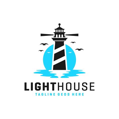 lighthouse inspiration illustration logo on the beach 5073413 Vector ...