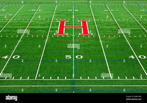 Playing field of the Harvard Football Stadium, Harvard University, Allston, Boston ...