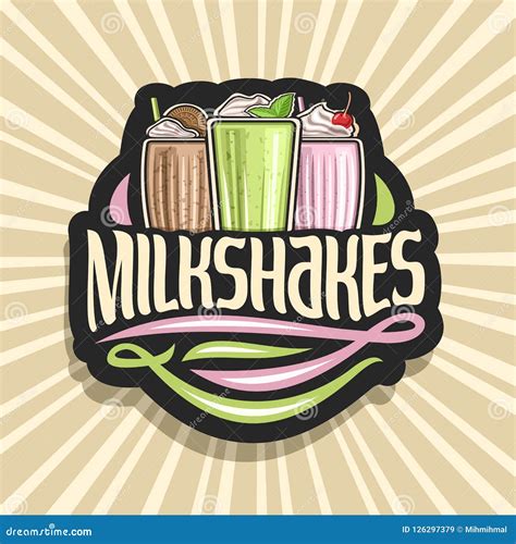 Vector logo for Milkshakes stock vector. Illustration of drink - 126297379