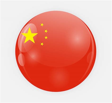 Premium Vector | China flag in circle shape.