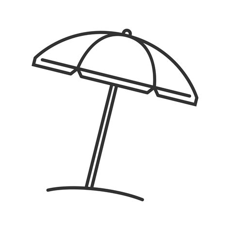 Beach umbrella linear icon. Thin line illustration. Contour symbol ...