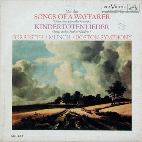 Mahler: Songs Of A Wayfarer; Kindertotenlieder (studio album) by Charles Munch / Boston Symphony ...