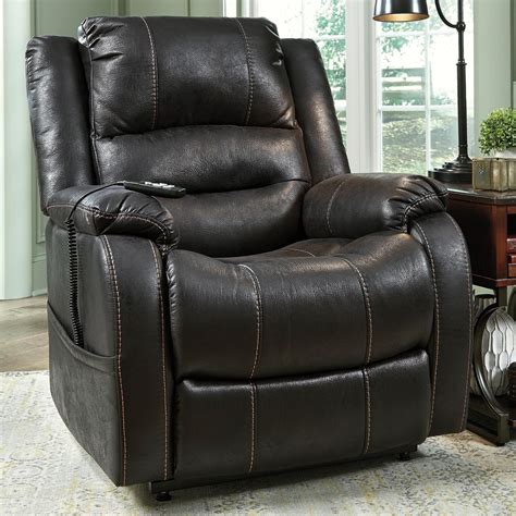 Signature Design by Ashley Yandel Faux Leather Power Lift Recliner | Wayside Furniture | Lift Chairs