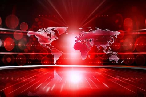 Premium AI Image | World map illustration modern red background with world map technology ...