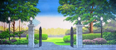 Park Backdrops – Scenery Backdrops for Rent | Painted backdrops, Scenic design, Backdrops