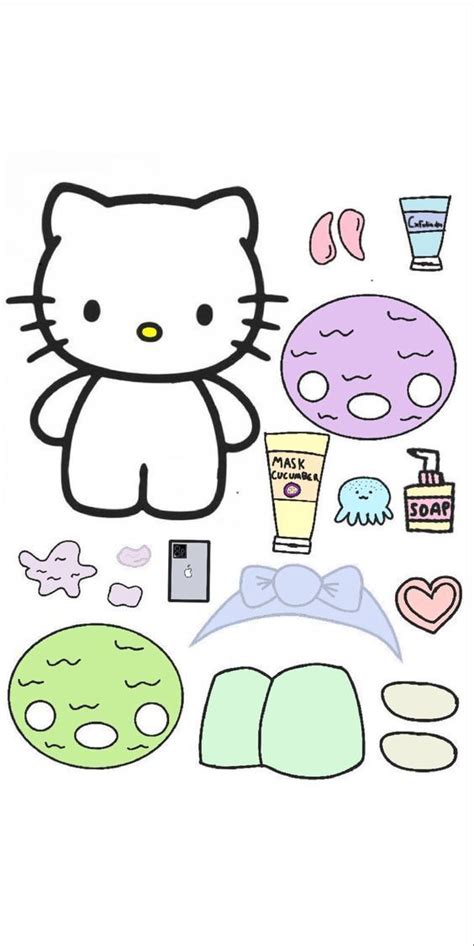 Hello kitty skin care paper doll | Hello kitty, Plantillas de animales, Imprimibles kitty