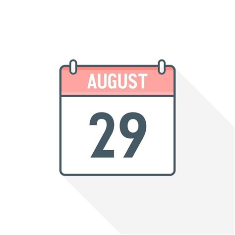 29th August calendar icon. August 29 calendar Date Month icon vector ...