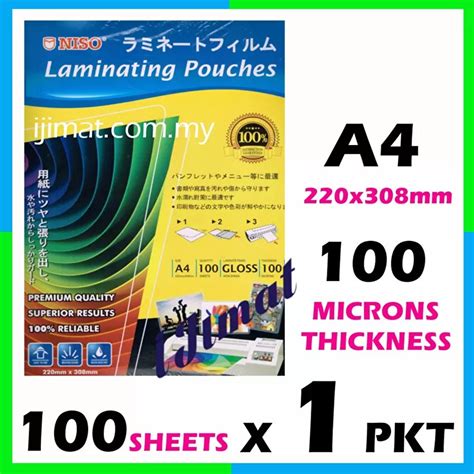 NISO A4 Size Laminating Film / Laminate / Laminator Film / Plastik Laminasi | Shopee Malaysia