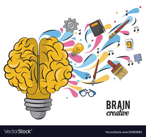 Creative brain cartoons Royalty Free Vector Image