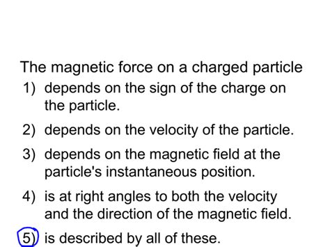 The magnetic force on a charged particle