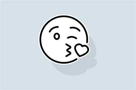 Air kiss emoji line icon. Communication, emoticons, chats.