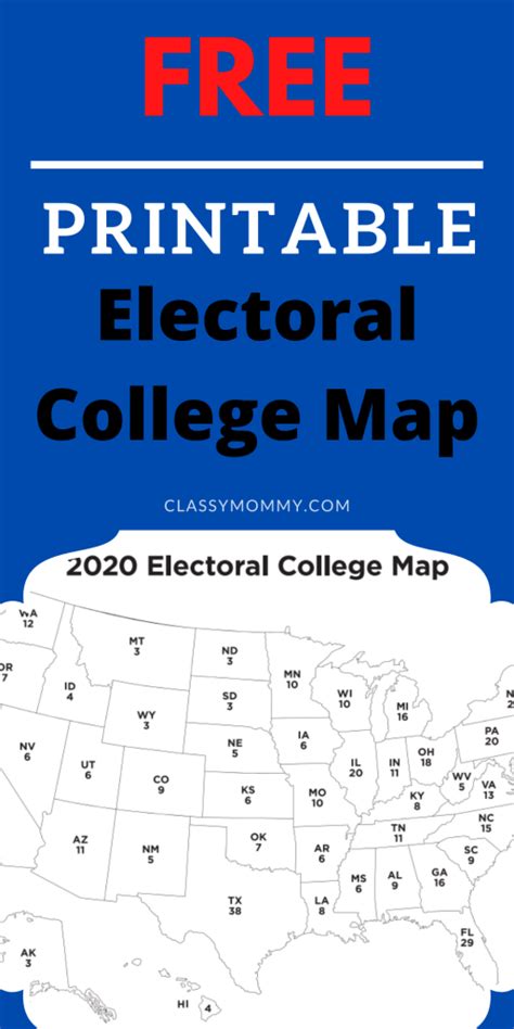 2020 Free Printable Electoral College Map - Classy Mommy