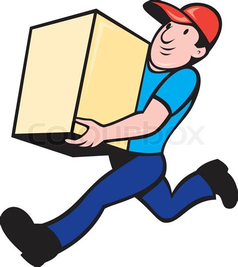 Illustration of a delivery worker ... | Stock vector | Colourbox