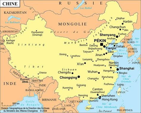 chine est | Chine - France-Diplomatie - Ministère des Affaires étrangères et du ... | Carte de ...