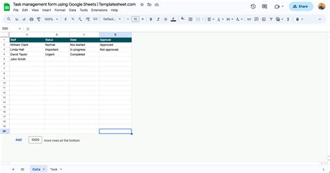 Task management form using Google Sheets - Google sheets templates for human resources ...