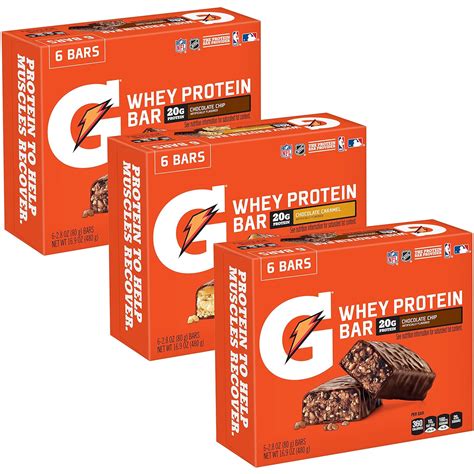 Amazon.com : Gatorade Whey Protein Bars, Variety Pack, 2.8 oz bars ...