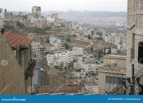 Palestine Landscape. Bethlehem Cityscape. Top View of Antiquities and Residential Buildings ...