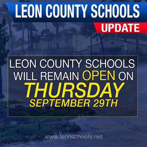 Leon County Schools on Twitter: "Leon County Schools will be OPEN the ...