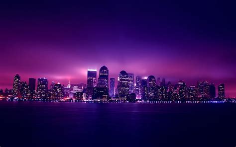 Beautiful Purple City, city, bonito, sky, purple, HD wallpaper | Peakpx