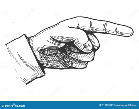 Pointing finger drawing stock vector. Illustration of gesture - 110773527