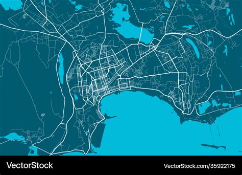 Detailed map baku city linear print map Royalty Free Vector