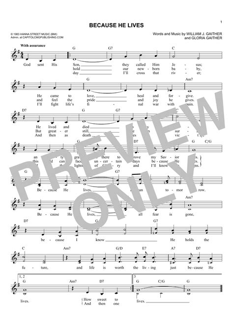 Because He Lives | Sheet Music Direct