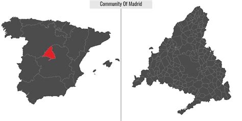 Premium Vector | Map of madrid autonomous community of spain