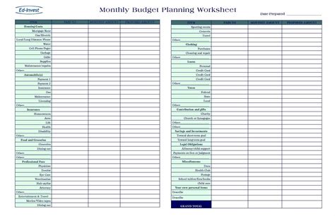 Monthly Dues Spreadsheet — db-excel.com