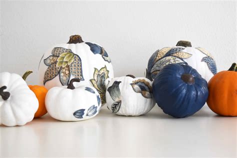 Beautiful Fabric Decoupage Pumpkins That Look Like They’re Hand-Painted | Once Again, My Dear Irene