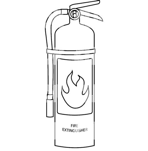 Online coloring pages extinguish, Coloring page A fire extinguisher Fire.