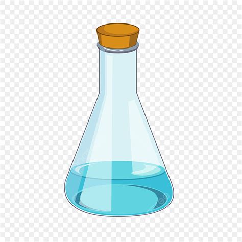 Conical Flask Vector Design Images, Cartoon Blue Conical Flask Illustration, Erlenmeyer Flask ...