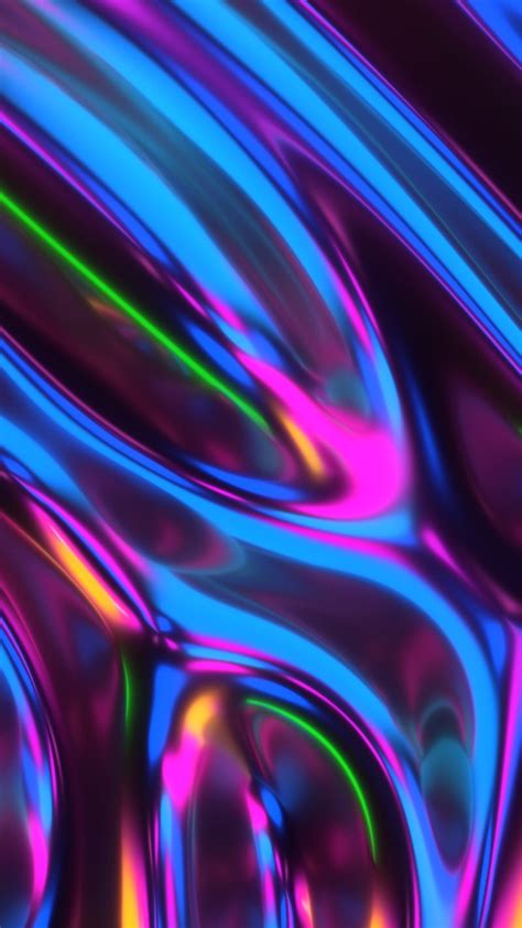 Rainbow Metal Fluid, colors, gradient, iridescent, wave, HD phone ...