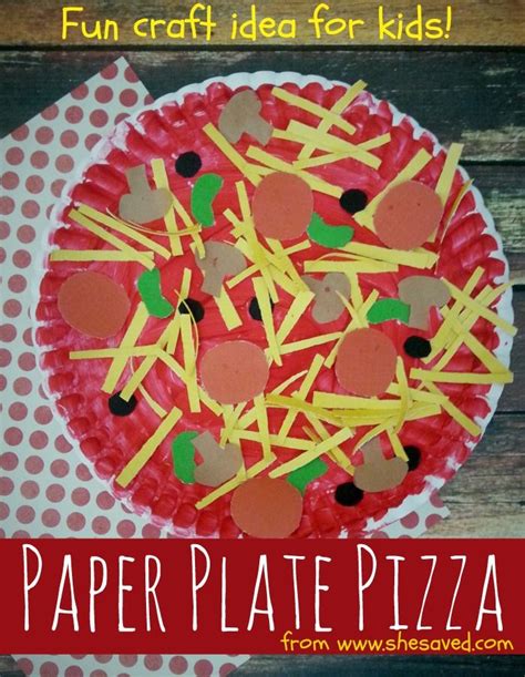 Paper Plate Pizza Craft Idea - SheSaved® | Crafts, Fun crafts, Preschool crafts