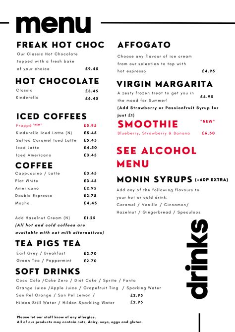 Manchester Menu – Black Milk