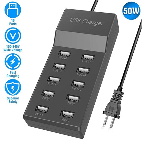 SOONHUA 10-Ports USB Charging Station for Multiple USB Charging Station ...