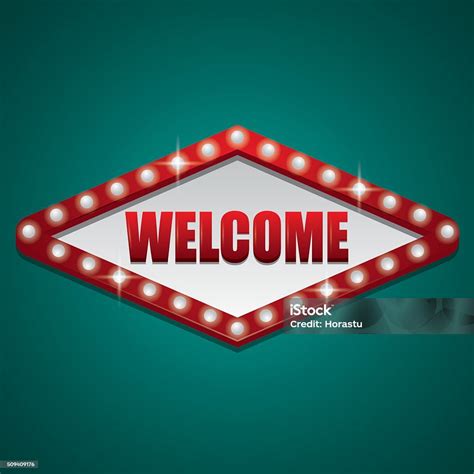 Welcome Sign Board Stock Illustration - Download Image Now - Color Gradient, Electric Lamp, Icon ...