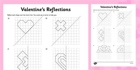 Valentine's Day Reflection Maths Worksheet