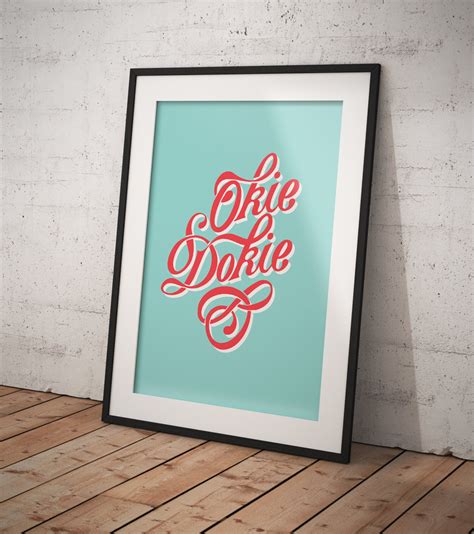 Okie Dokie, Typographic Digital Print, Okie Dokie Artichokie, Kids Room ...